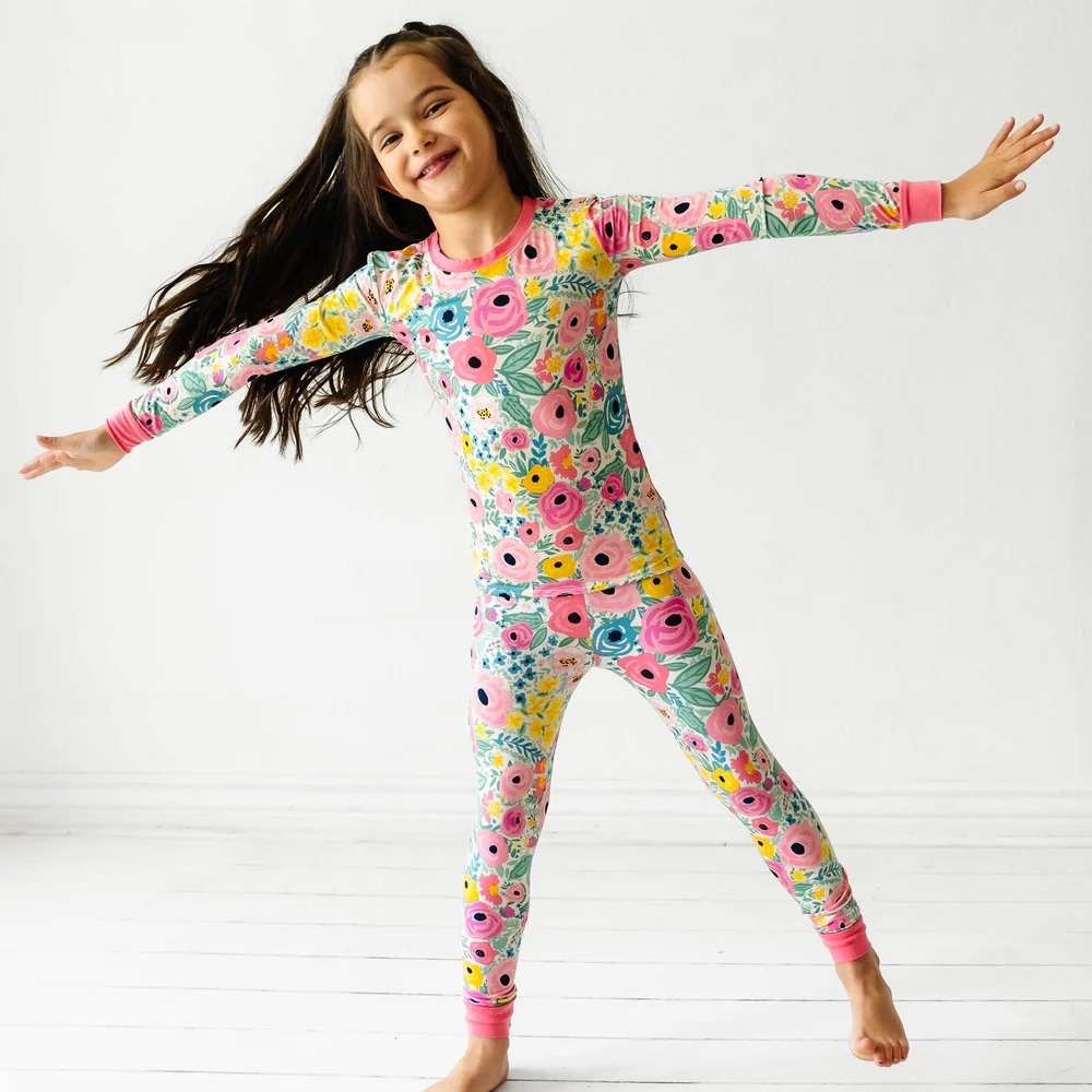 Little Sleepies Secret Garden Two-Piece Pajama Set floral kids girls toddler 5/6